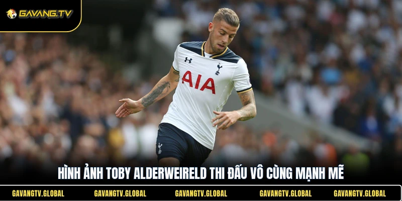 Hình ảnh toby alderweireld thi đấu vô cùng mạnh mẽ